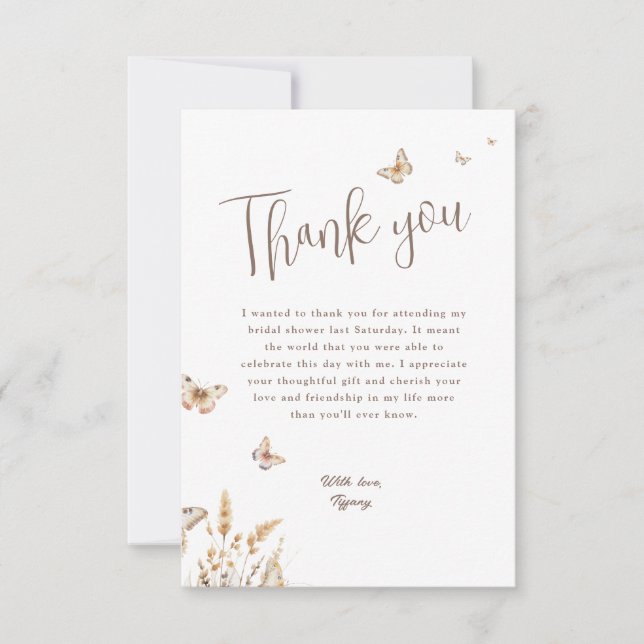 Carte Il Me Donne Du Merci De Fête des mariées De Papill (Devant)