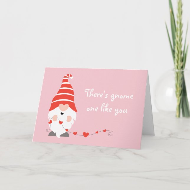 Carte Il n'y a gnome un comme vous Rose Rouge (Devant)