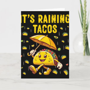 Carte Il pleut des tacos drôle amateurs de tacos enfants