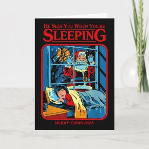 Carte Il vous voit quand vous dormez Joyeux Noël