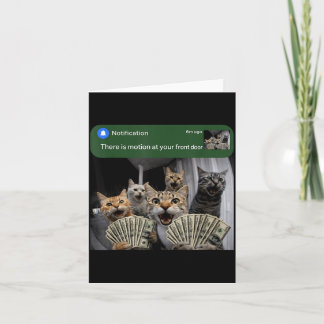 Carte Il y a du mouvement à la porte d'entrée chat drôle