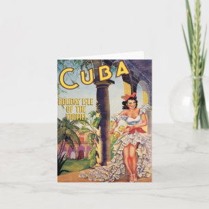 Carte Île de vacances de Cuba vintage