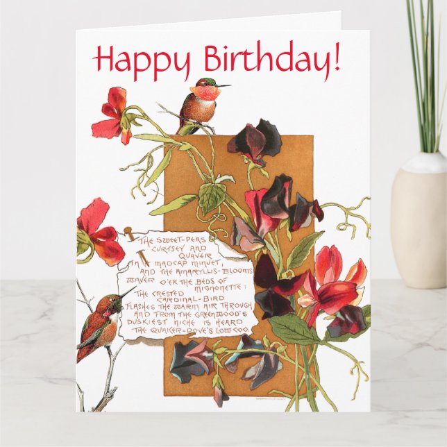 Carte Île Fleurs de pois doux Bermudes Floral Anniversai (Devant)
