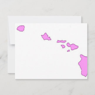 Carte île hawaïenne rose