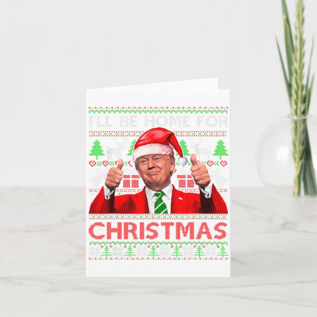 Carte Ill Be Home For Christmas Santa Trump Xmas Pajama  (Devant)