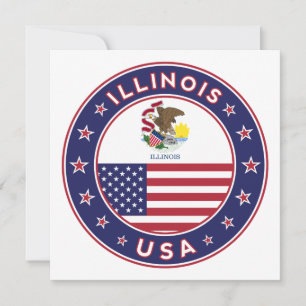 Carte Illinois, t-shirt Illinois, autocollant Illinois,
