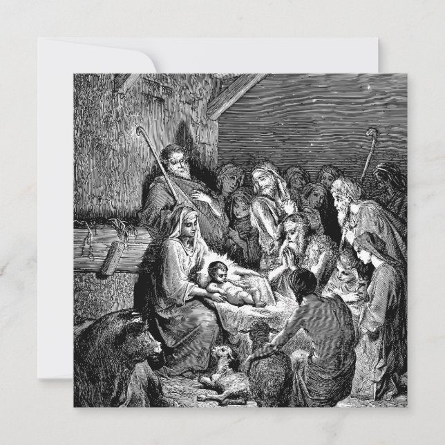Carte Illustrated Christmas Nativity Scene (Devant)