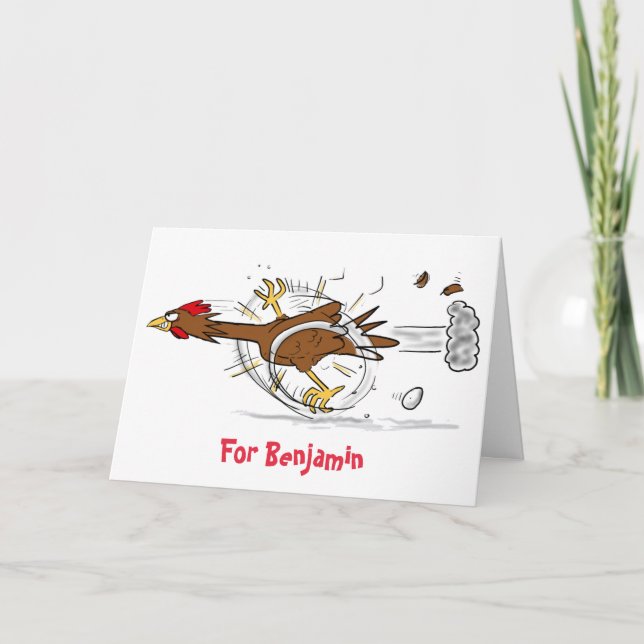 Carte Illustration amusante de poulet cool (Devant)