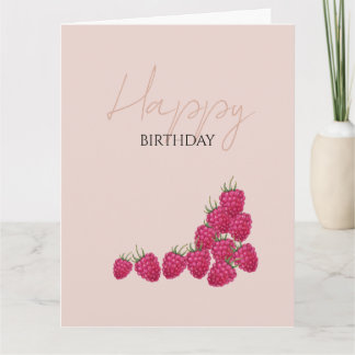 Carte Illustration aquarelle de framboises