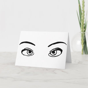 Carte Illustration audacieuse des yeux mystérieux noirs 