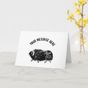 Carte Illustration Black Muskox personnalisée