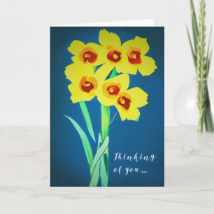 Carte Illustration Daffodil Flowers-Penser à vous