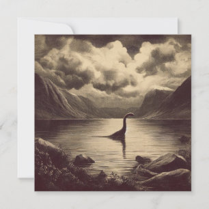 Carte Illustration d'antiquité Loch Ness Monster