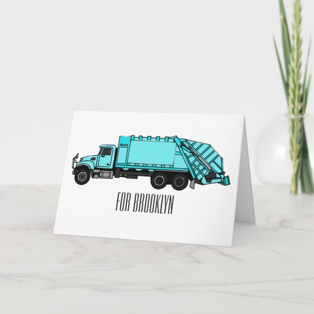 Carte Illustration de camion à ordures (Devant)