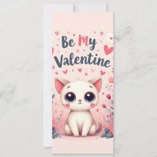 Carte Illustration de chat mignon pour la Saint-Valentin