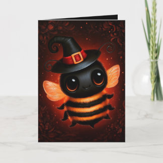 Carte Illustration de costume d'Halloween de sorcière ab