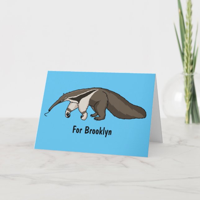 Carte Illustration de dessin animé d'Anteater happy (Devant)