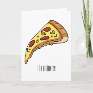 Carte Illustration de dessin animé de pizza 