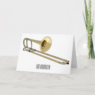 Carte Illustration de dessin animé de Trombone