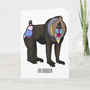 Carte Illustration de dessin animé Mandrill