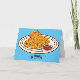 Carte Illustration de dessin animé sur le poulet frit