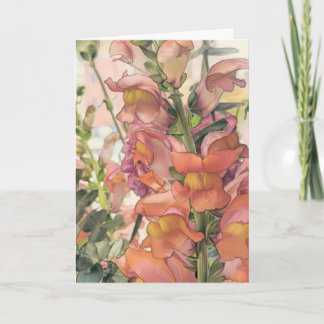 Carte Illustration de fleurs au crayon pastel