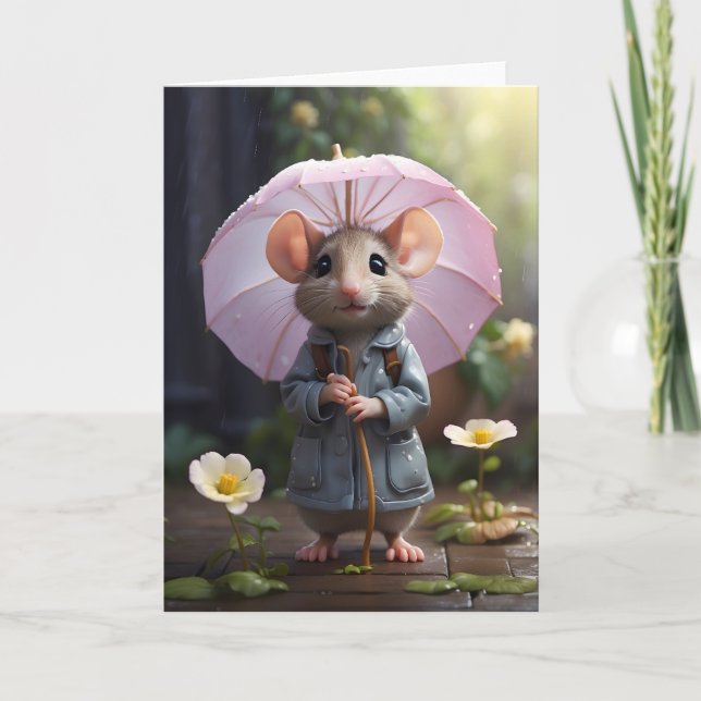 Carte Illustration de fleurs de marguerite de souris ado (Devant)