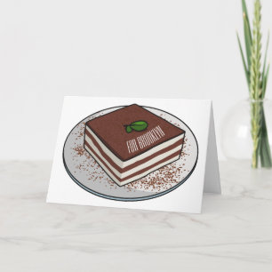 Carte Illustration de gâteau de Tiramisu