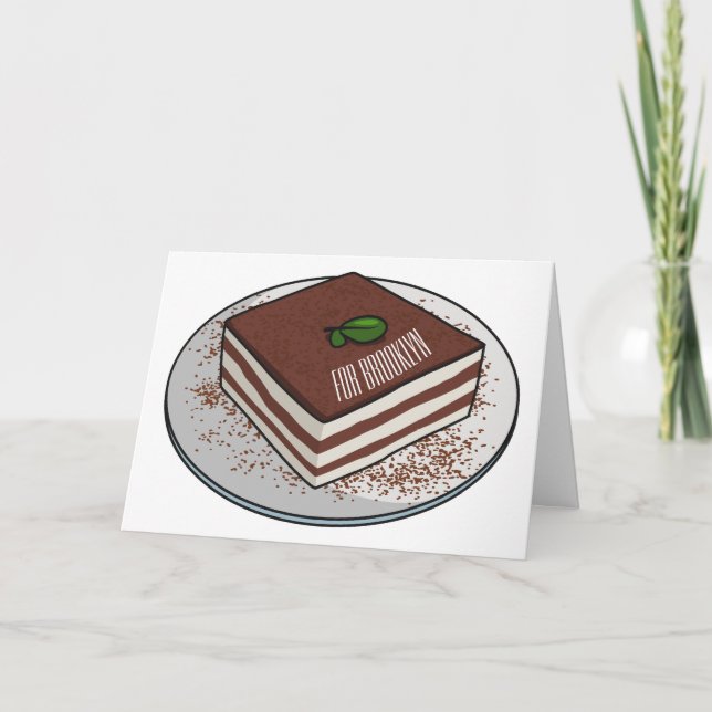 Carte Illustration de gâteau de Tiramisu (Devant)