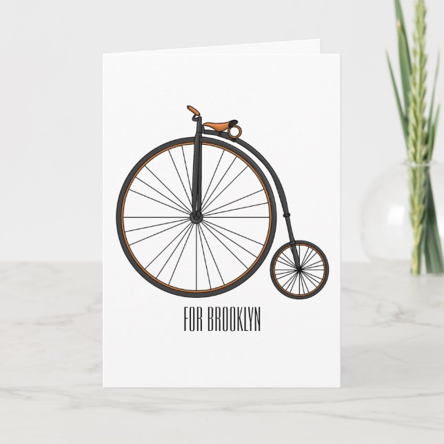 Carte Illustration de la bande dessinée de vélo à grande (Devant)