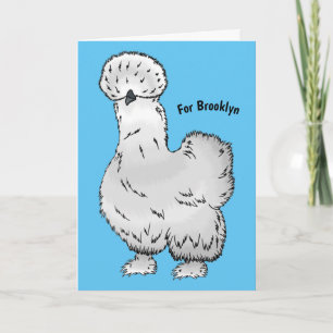 Carte Illustration de la caricature du poulet Silkie