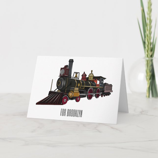 Carte Illustration de la locomotive à vapeur (Devant)