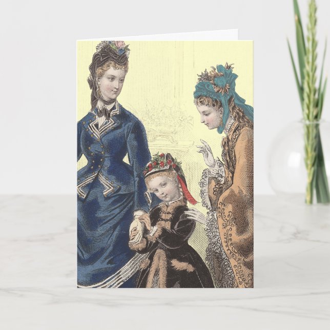 Carte Illustration de la mode française ancienne par Hel (Devant)