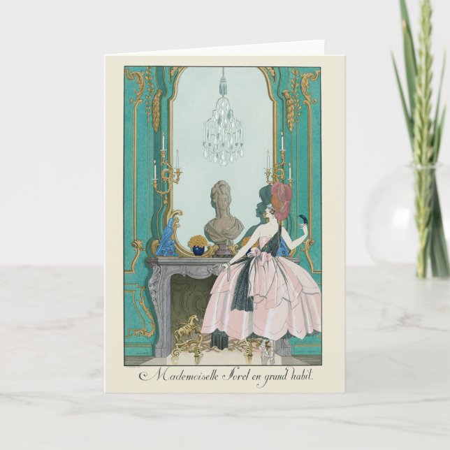 Carte Illustration de la mode française George Barbier (Devant)