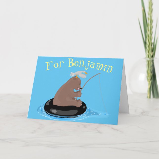 Carte Illustration de la pêche à l'ours mou (Devant)