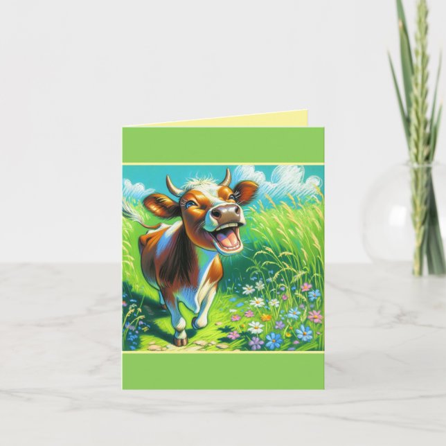 Carte Illustration de la vache mignonne Mooo-chas Gracia (Devant)