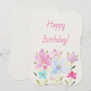 Carte Illustration de l'aquarelle Fleur sauvage moderne