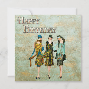 Carte Illustration de mode vintage des années 1930