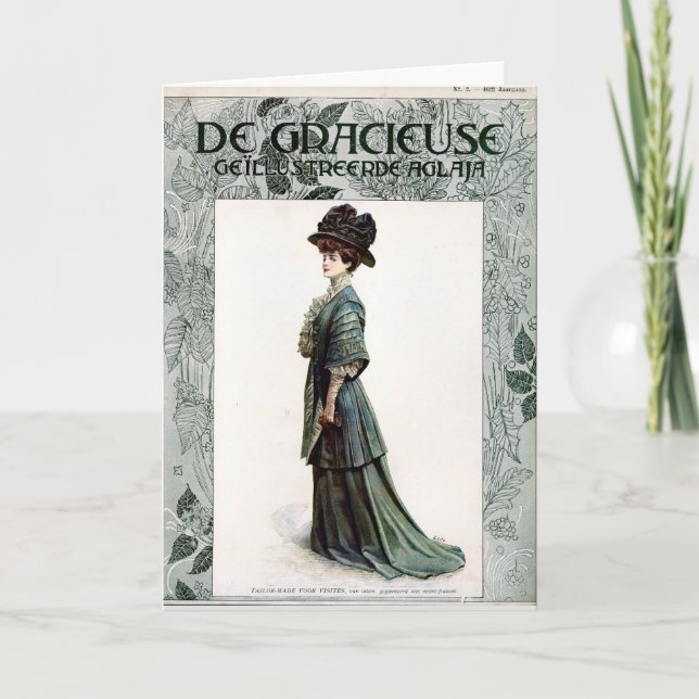 Carte Illustration de mode vintage glamour (Devant)