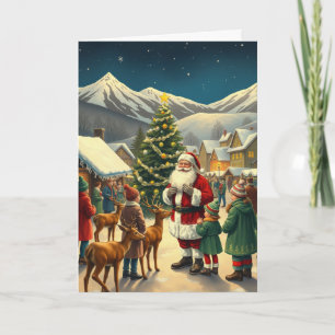 Carte Illustration de Noël Vintage