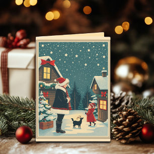Carte Illustration de Noël Vintage