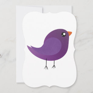 Carte Illustration de petit oiseau violet mignon