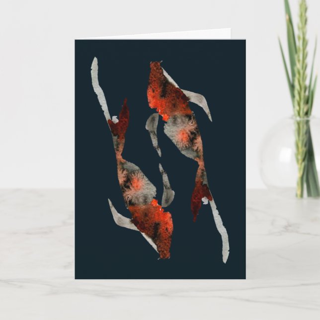 Carte Illustration de poisson koi aquarelle (Devant)