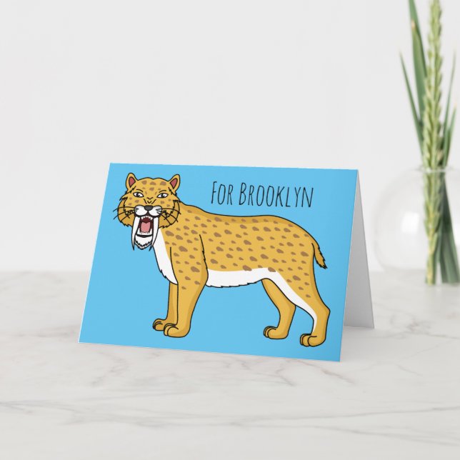 Carte Illustration de tigre à dents de sabre (Devant)