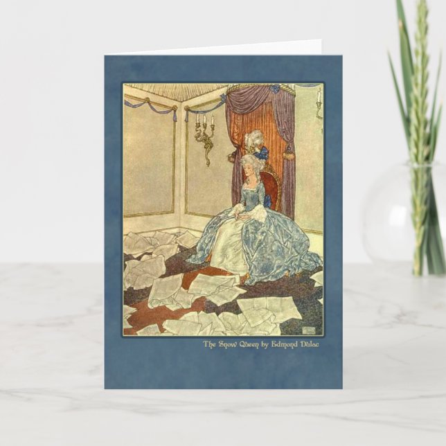 Carte Illustration d'Edmund Dulac de la reine de neige (Devant)