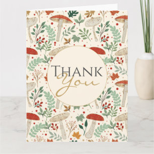 Carte Illustration des champignons et des Feuilles de la