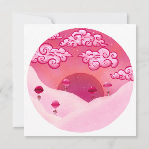 Carte Illustration des sucettes et des beaux nuages