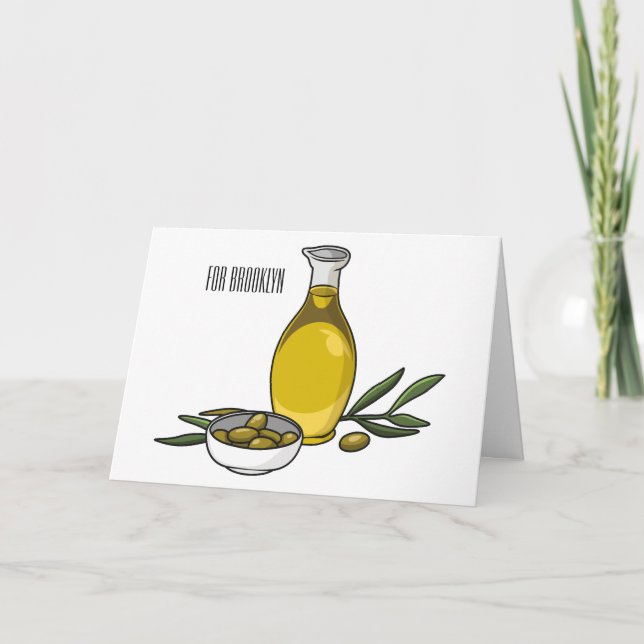 Carte Illustration d'huile d'olive (Devant)