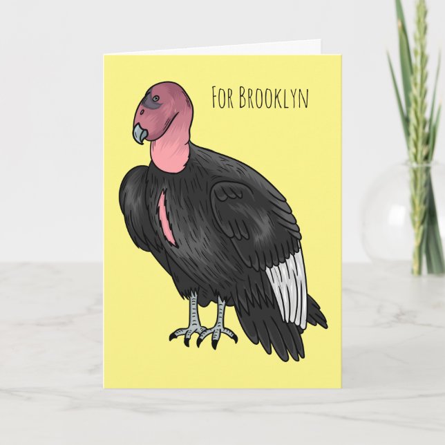 Carte Illustration d'oiseau condor de Californie (Devant)