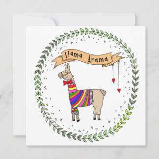 Carte Illustration dramatique Llama